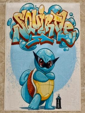 Pokemon Squirtle Graffiti Tufted Rug 32x22